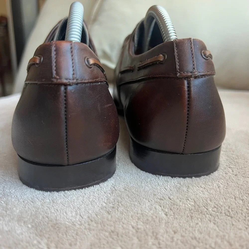 Mezlan Carson Men 8 M Brown & Tan Leather Two Tone Apron Toe Oxford‎ Shoes